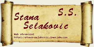 Stana Selaković vizit kartica